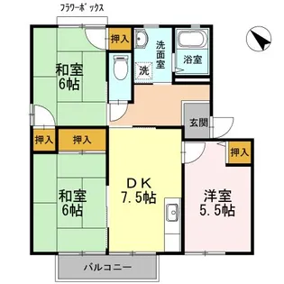 ディアス池田 E棟【2階】の間取り