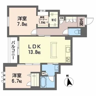 ShaMaison神通町【2階】の間取り