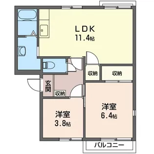 メゾンドネージュ 3号館【2階】の間取り
