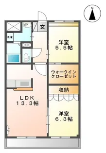 プラッツ・ユーI【1階】の間取り