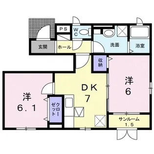 滋賀県長浜市高月町渡岸寺【アパート】の間取り