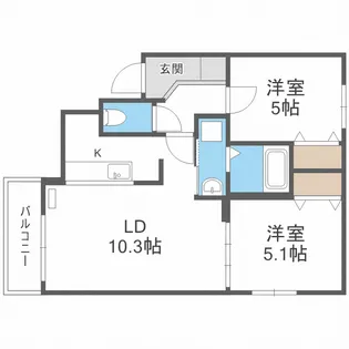 アドラブール麻生【2階】の間取り