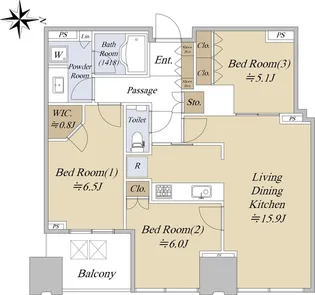 シティタワーズ豊洲 ザ・ツイン【12階】の間取り