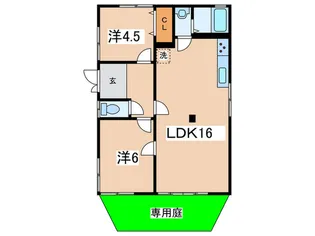 梅山アパ-ト【1階】の間取り