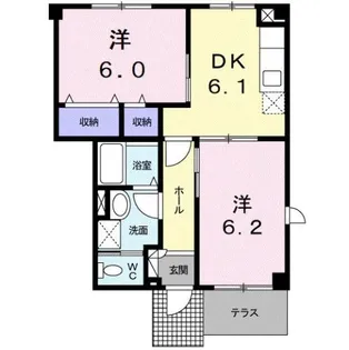ヴィラノールD【1階】の間取り
