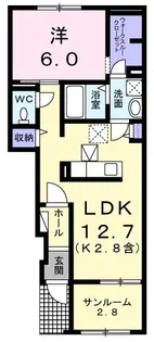 ヴァン・ラフレシール【1階】の間取り