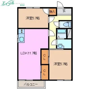 東方ハイム【1階】の間取り