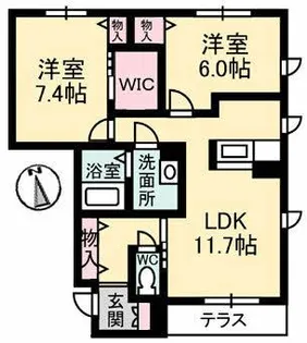 シャーメゾン高屋【1階】の間取り
