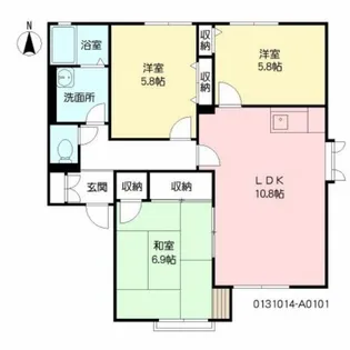 セントラルハイツ A棟【1階】の間取り