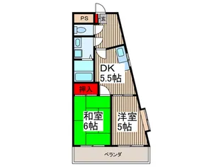 サンロ-ド中浦和2.【2階】の間取り