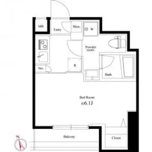 メインステージ新橋【14階】の間取り