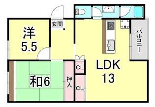 星陵台住宅1号棟【5階】の間取り