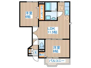 ソレイユメゾン【1階】の間取り