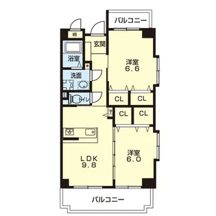 グランデール北【2階】の間取り