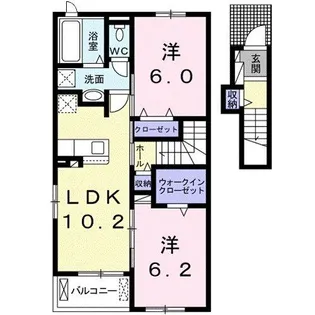 パレスアリオン我孫子B【2階】の間取り