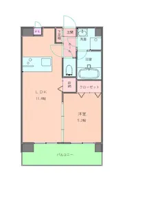 ピュアロイヤル大元【8階】の間取り