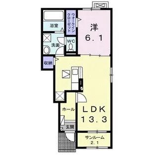 ルルディ モトヤマA【1階】の間取り