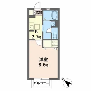 スプレンダー北仙台A【1階】の間取り
