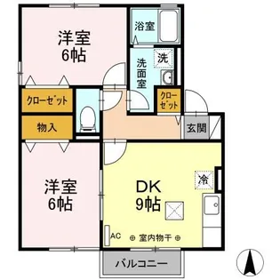 ボヌール ドゥ【1階】の間取り