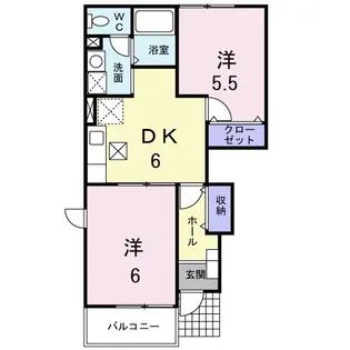 パレス メリディアンA【1階】の間取り