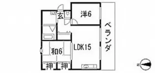 セントラル庚午第一マンション【1階】の間取り