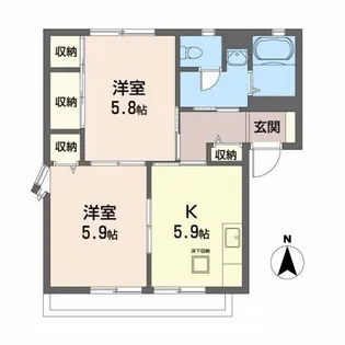 サンヒルズ菊田【1階】の間取り