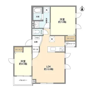 Peabody Homes Nakanosakaue【2階】の間取り