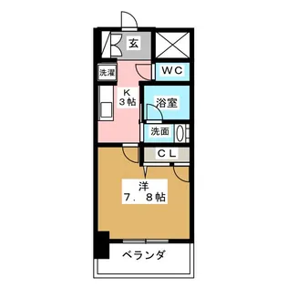 ロンドヴェルチュ白川公園【13階】の間取り