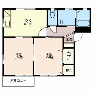 ディアスなかやA【2階】の間取り
