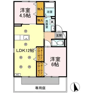 ハイカムール花立【1階】の間取り