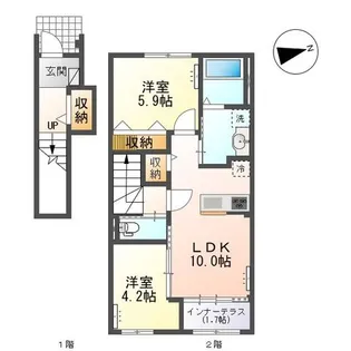 光明寺字山屋敷新築アパート【2階】の間取り