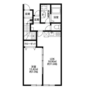 アスピリア ベルフルール【1階】の間取り
