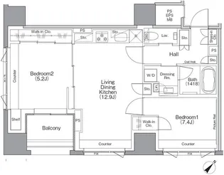 ザ パークハビオSOHO横浜関内【10階】の間取り