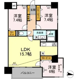 Park Avenue East【6階】の間取り