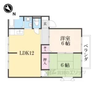 ハイツグリーンキャッスルA【1階】の間取り
