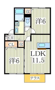 キャトルセゾンC【1階】の間取り