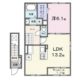 カーザ レガーメ【2階】の間取り