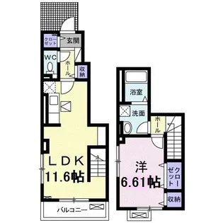 ラセットリア【1階】の間取り