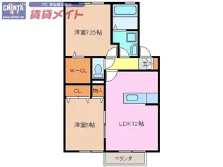 プロシード上浜 B【2階】の間取り