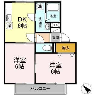 セジュール類家A【1階】の間取り