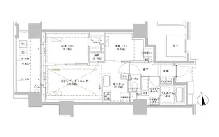 パークスフィア牛込神楽坂【12階】の間取り