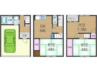 桑田町テラスハウス【1階】の間取り