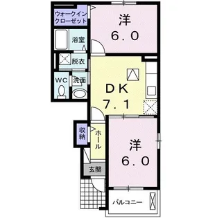 エテルノカーサK B【1階】の間取り