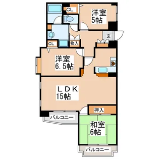 チサンマンション水前寺【6階】の間取り