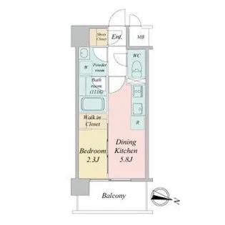 デュオフラッツ仙台木町通エアリ【8階】の間取り