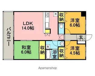 ペルル久留米西町【2階】の間取り