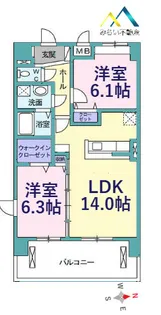 ウィズテリア港南【6階】の間取り