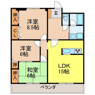 御幸パークマンション【3階】の間取り