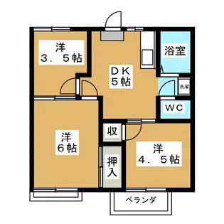立川アメニティーコーポ【2階】の間取り