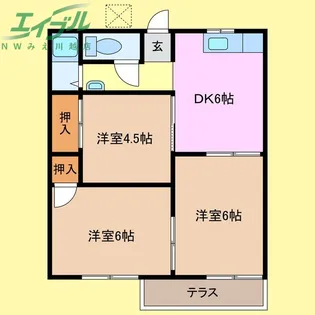 フォーブル水谷【1階】の間取り